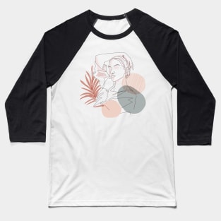 Fine line art drawing of beautiful woman figure Baseball T-Shirt